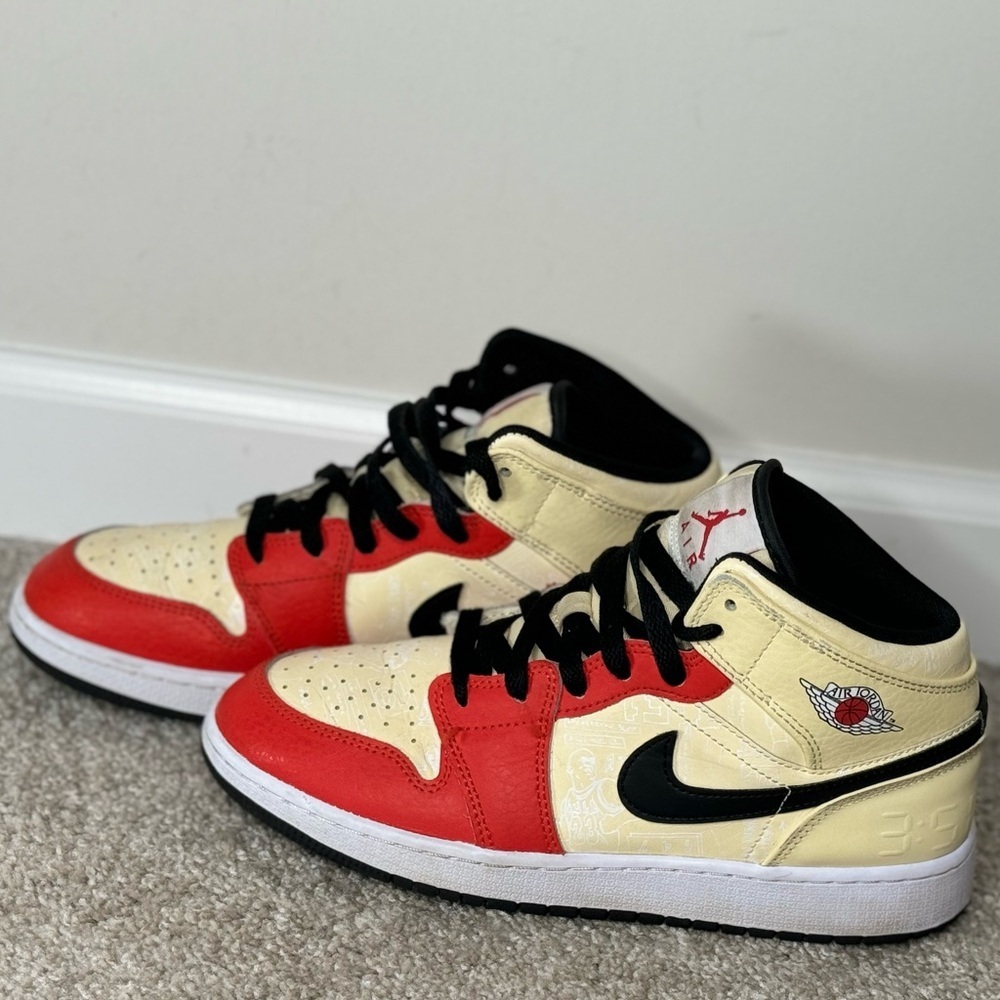 Nike Kids Sneakers Red and Cream